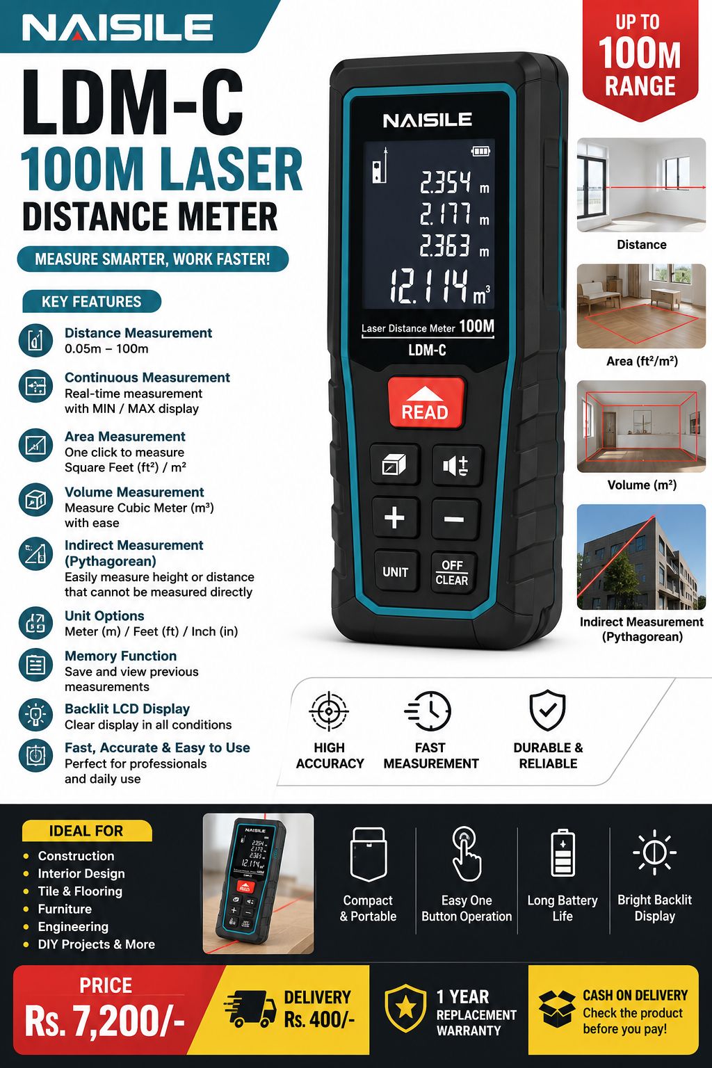 Laser Measuring Tool 100m